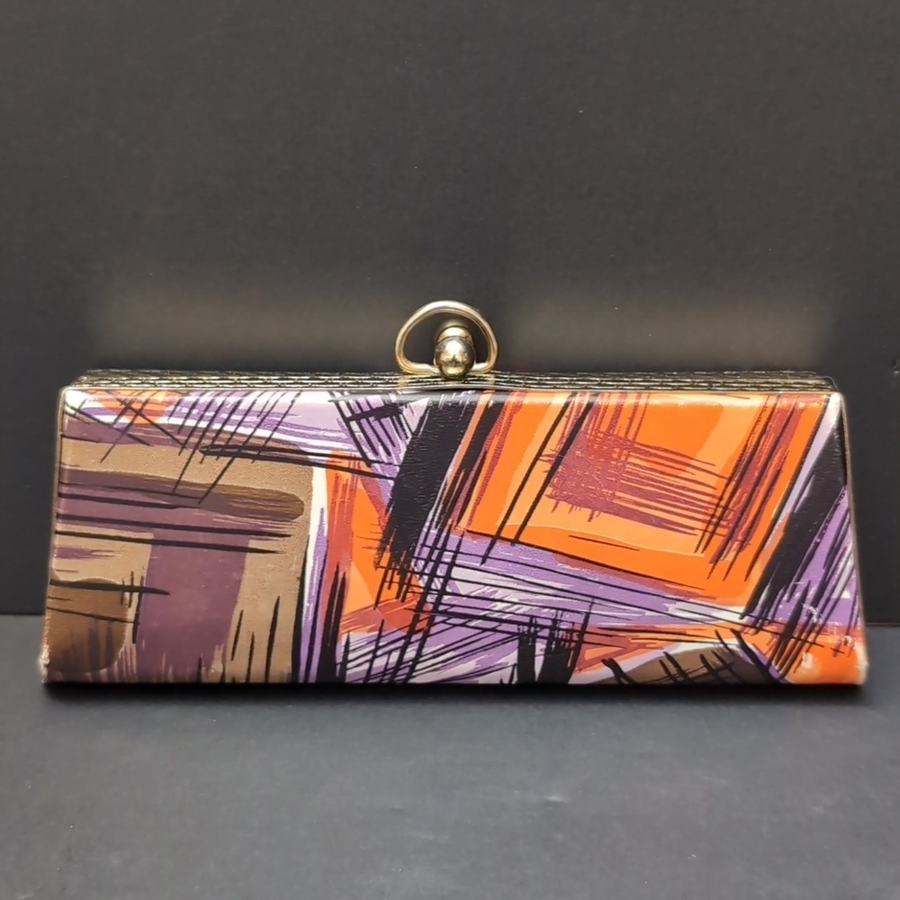 Vintage Mid-century Eyeglasses Case Multi-colored with Kiss Lock. - Picture 2 of 8